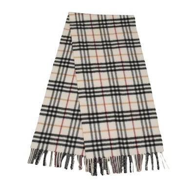 BURBERRY Cashmere Check Fringe Stole
