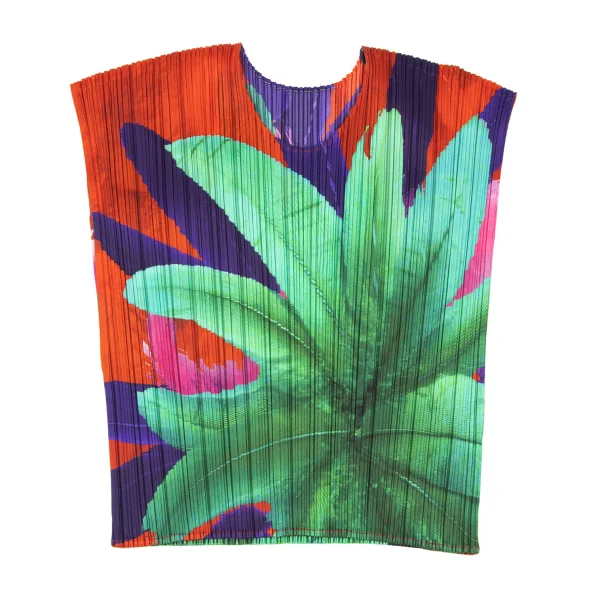 PLEATS PLEASE CARNIVAL Botanical Printed Sleeveless Top K-167484_002