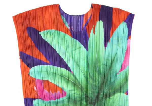 PLEATS PLEASE CARNIVAL Botanical Printed Sleeveless Top K-167484_003
