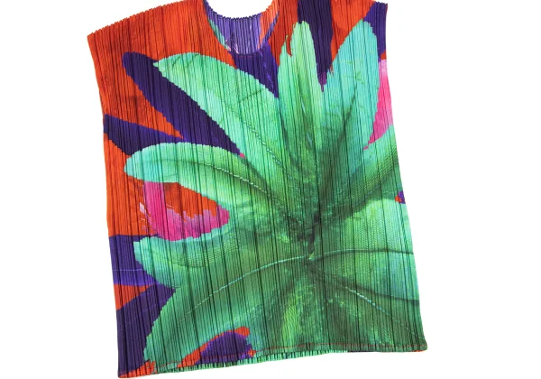 PLEATS PLEASE CARNIVAL Botanical Printed Sleeveless Top K-167484_007