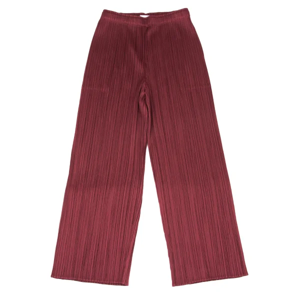 プリーツプリーズPLEATS PLEASE プリーツワイドパンツ ボルドー4