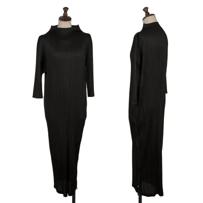 PLEATS PLEASE Bottle Neck Side Zip Dress