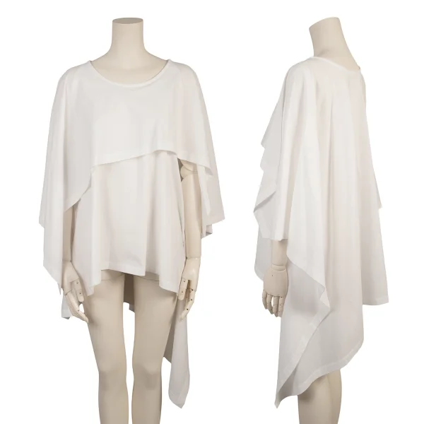 ISSEY MIYAKE Layered Draped Top White 2 K-167490_001