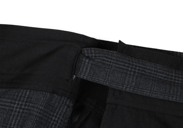 LANVIN en Bleu Checker Draped Wrap Skirt K-167512_009