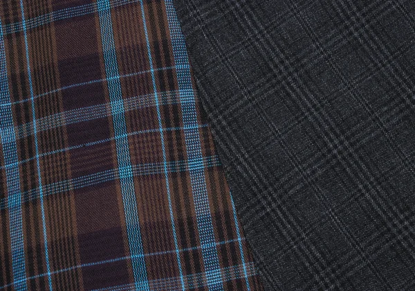 LANVIN en Bleu Checker Draped Wrap Skirt K-167512_013