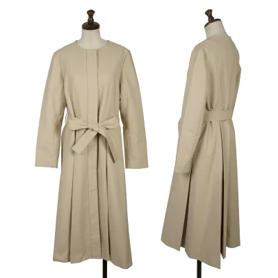 LANVIN en Bleu Collarless Tuck Coat