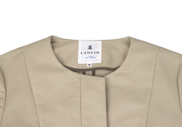 LANVIN en Bleu Collarless Tuck Coat K-167513_004