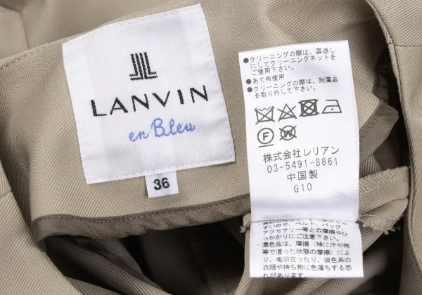 LANVIN en Bleu Collarless Tuck Coat K-167513_018