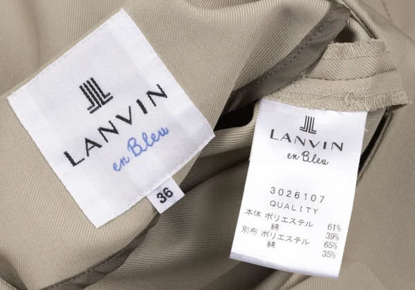 LANVIN en Bleu Collarless Tuck Coat K-167513_019