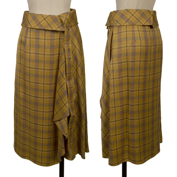 エポカEPOCA チェックベルテッドラップスカート マスタード他38