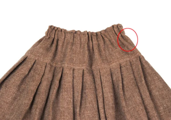 ISSEY MIYAKE Linen Blended Poly Wool Tuck Skirt K-167519_003