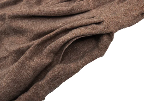 ISSEY MIYAKE Linen Blended Poly Wool Tuck Skirt K-167519_006