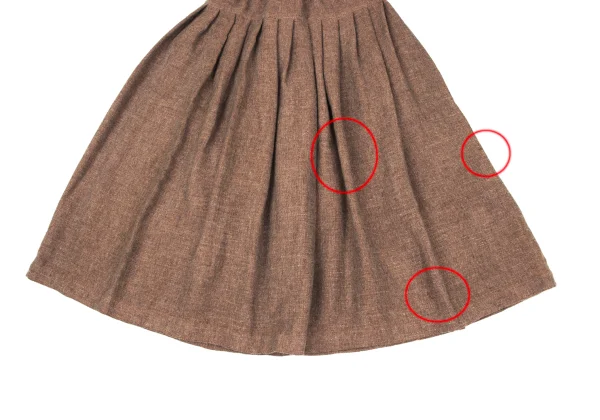 ISSEY MIYAKE Linen Blended Poly Wool Tuck Skirt K-167519_007