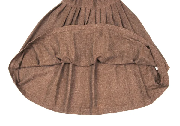 ISSEY MIYAKE Linen Blended Poly Wool Tuck Skirt K-167519_011