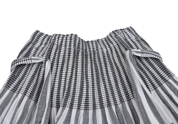 ISSEY MIYAKE me Multi Jacquard Check Skirt K-167526_007