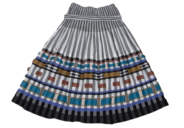 ISSEY MIYAKE me Multi Jacquard Check Skirt K-167526_013