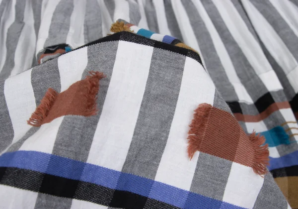 ISSEY MIYAKE me Multi Jacquard Check Skirt K-167526_014