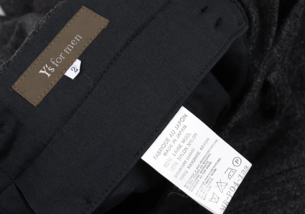 Y's for men Melton Wool Tuck Pants K-167531_011