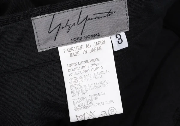 Yohji Yamamoto POUR HOMME Wool Tuck Straight Pants  K-167532_012