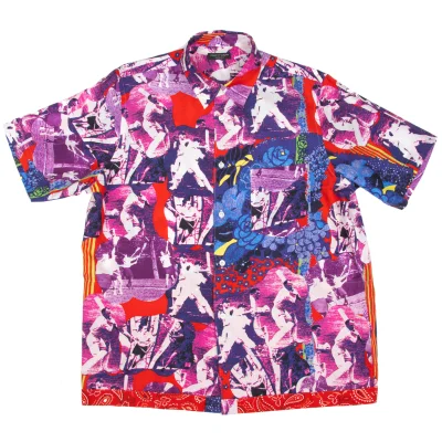 COMME des GARCONS HOMME PLUS Silk Graphic Printed Short Sleeve Shirt