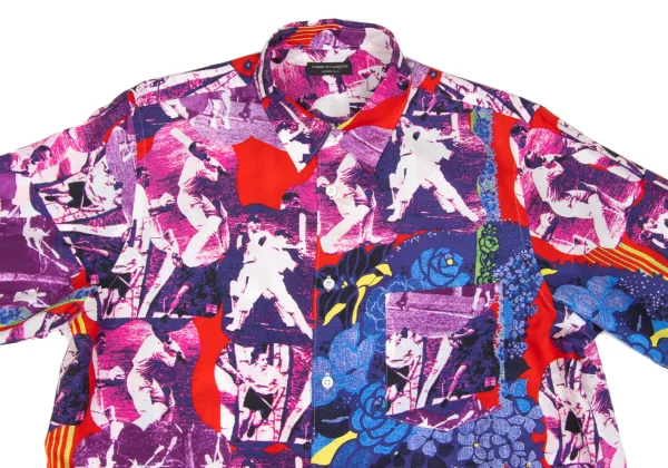 COMME des GARCONS HOMME PLUS Silk Graphic Printed Short Sleeve Shirt K-167537_002