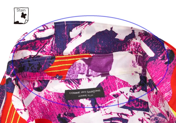 COMME des GARCONS HOMME PLUS Silk Graphic Printed Short Sleeve Shirt K-167537_004