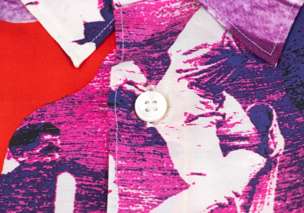 COMME des GARCONS HOMME PLUS Silk Graphic Printed Short Sleeve Shirt K-167537_005