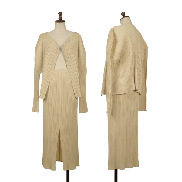 プリーツプリーズPLEATS PLEASE プリーツセットアップ ベージュ3 1