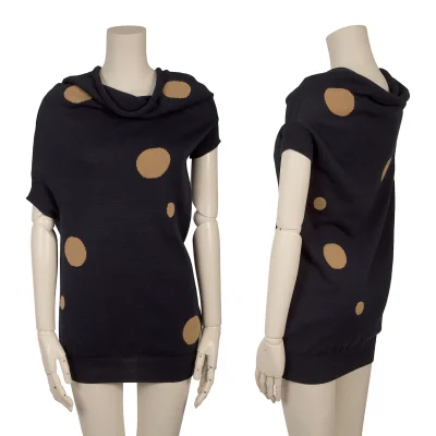 Yohji Yamamoto NOIR Dot Jacquard Asymmetry Knit Top