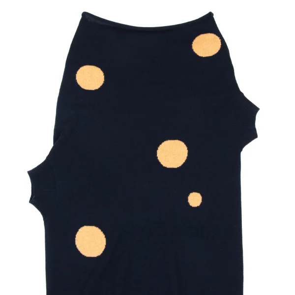 Yohji Yamamoto NOIR Dot Jacquard Asymmetry Knit Top K-167542_003