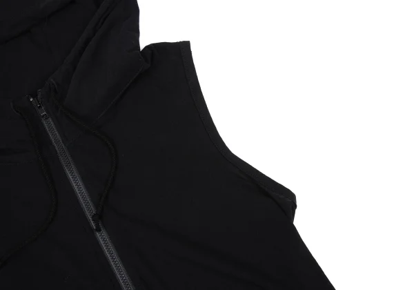 Yohji Yamamoto NOIR Cotton Sleeveless Zip Hoodie K-167543_006