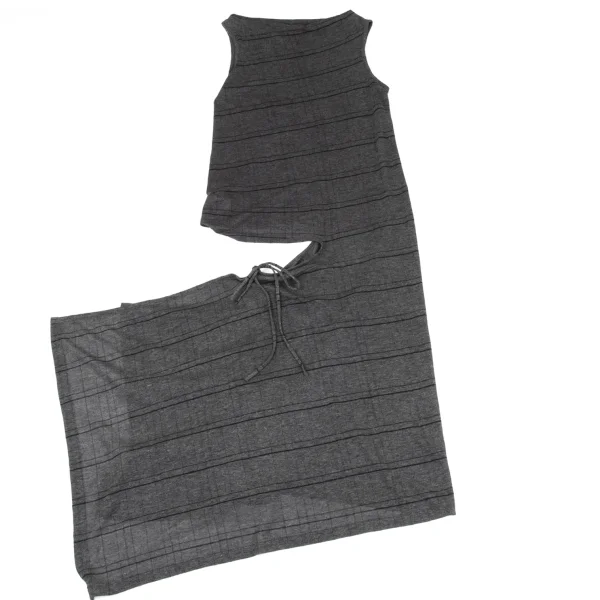 Yohji Yamamoto NOIR Stripe Asymmetry Sleeveless Dress K-167544_002