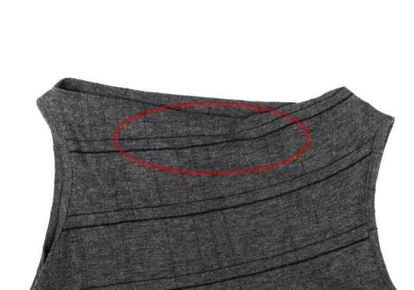 Yohji Yamamoto NOIR Stripe Asymmetry Sleeveless Dress K-167544_004