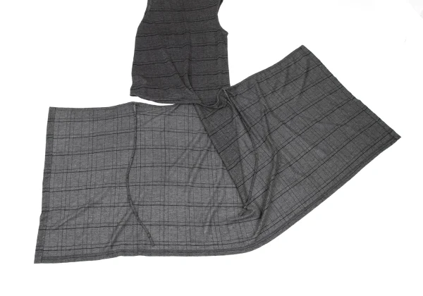 Yohji Yamamoto NOIR Stripe Asymmetry Sleeveless Dress K-167544_010