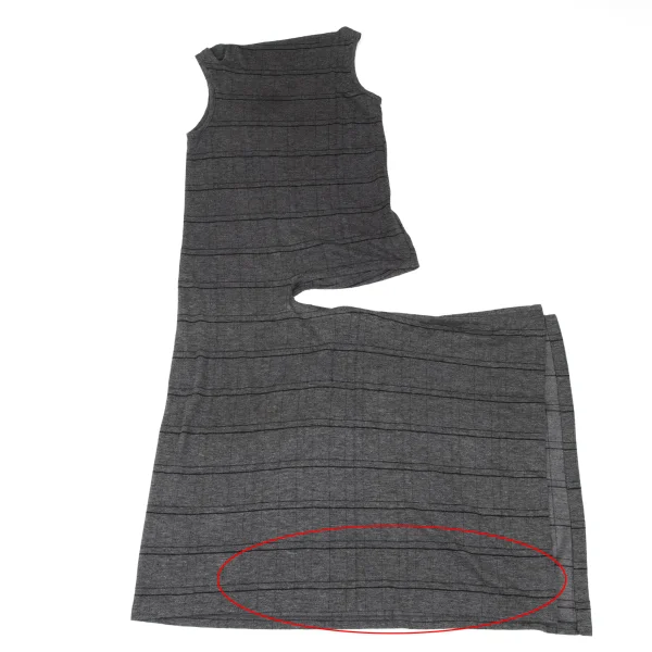 Yohji Yamamoto NOIR Stripe Asymmetry Sleeveless Dress K-167544_012