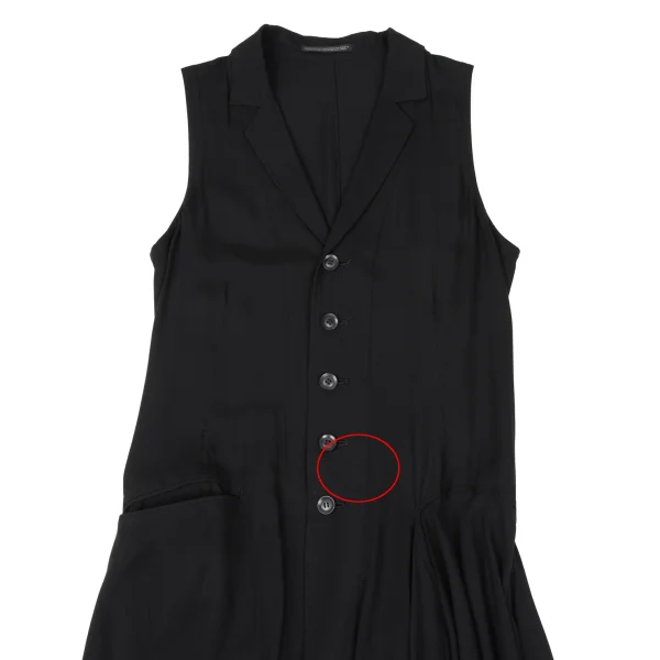Yohji Yamamoto NOIR Rayon Back Cut-off Drape Sleeveless Jacket K-167546_003