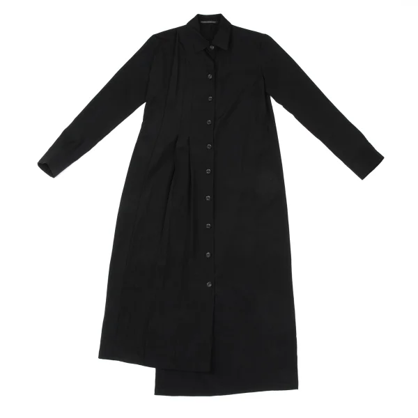 Yohji Yamamoto NOIR Crepe de Chine Tuck Shirt Dress K-167547_002