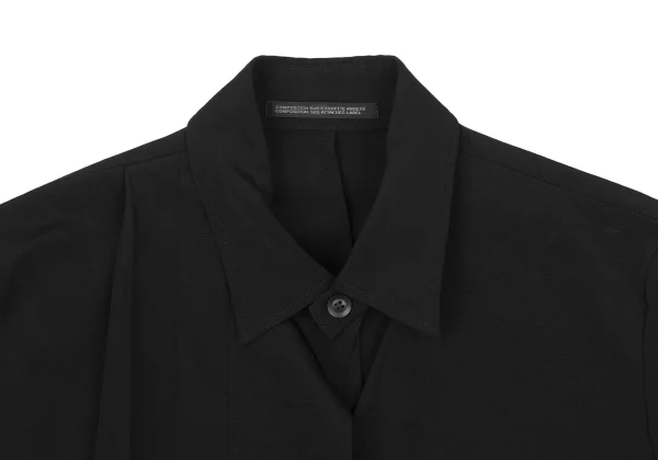 Yohji Yamamoto NOIR Crepe de Chine Tuck Shirt Dress K-167547_004