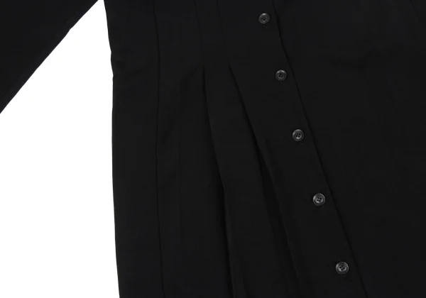Yohji Yamamoto NOIR Crepe de Chine Tuck Shirt Dress K-167547_011