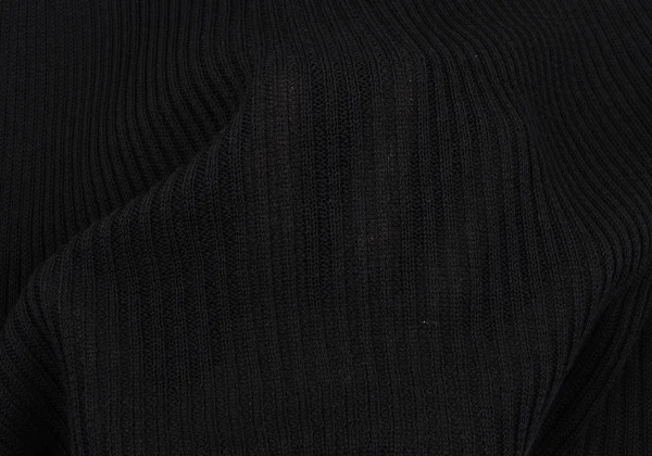 RAGNE KIKAS Yohji Yamamoto Ribbed Shoulder Cut Zip-up Knit K-167554_011