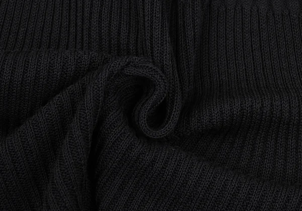 RAGNE KIKAS Yohji Yamamoto Ribbed Shoulder Cut Zip-up Knit K-167554_012