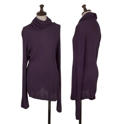 RAGNE KIKAS Yohji Yamamoto Rayon High-neck Rib Knit Sweater