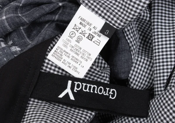 Ground Y×Yasuto Sasada Graphic Print Switching Check Shirt K-167556_015