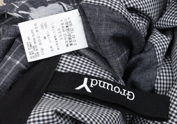 Ground Y×Yasuto Sasada Graphic Print Switching Check Shirt K-167556_016