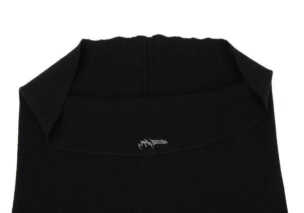 Yohji Yamamoto NOIR Cashmere Blended Wool Rib Knit Snood K-167562_006