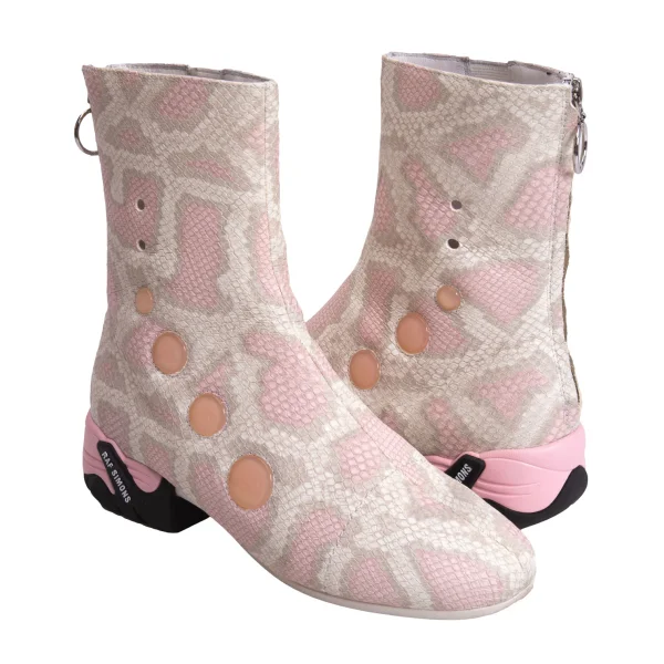 RAF SIMONS Runner SOLARIS-21 HIGH Snake Printed Sneakers Pink 38 K-167572_001