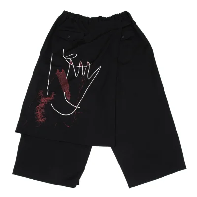 Yohji Yamamoto POUR HOMME×Rie Miyazawa Wool Gaba Embroidery Pants