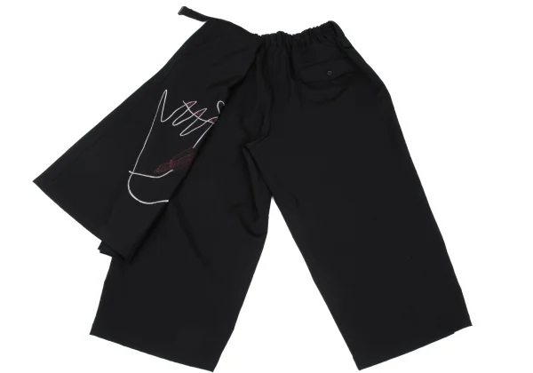 Yohji Yamamoto POUR HOMME×Rie Miyazawa Wool Gaba Embroidery Pants K-167575_012