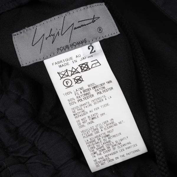 Yohji Yamamoto POUR HOMME×Rie Miyazawa Wool Gaba Embroidery Pants K-167575_018