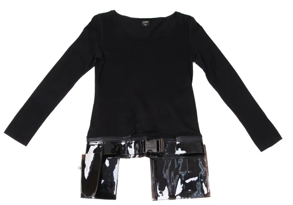 Jean Paul GAULTIER FEMME Cotton Detachable Vinyl Pocket Hem Design Top K-167580_002